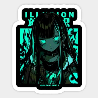 Futuristic Cyberpunk Girl Harajuku Fashion Japanese Streetwear Sticker